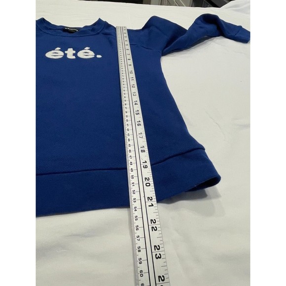 Whistles Ete Summer Crew Neck Pullover Sweatshirt Womens Size XS Blue Cotton - Picture 13 of 14